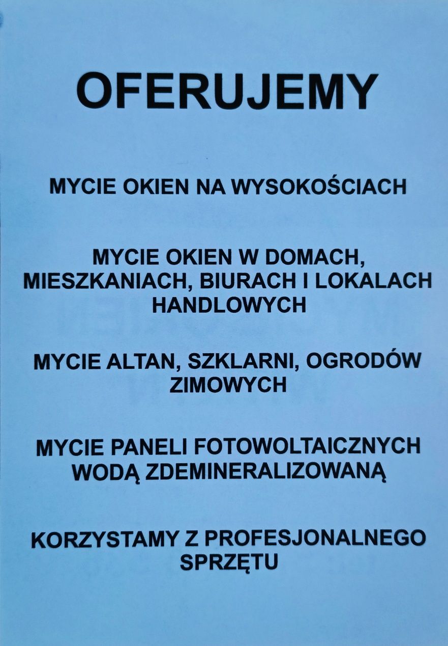 Mycie Okien _Faktura VAT