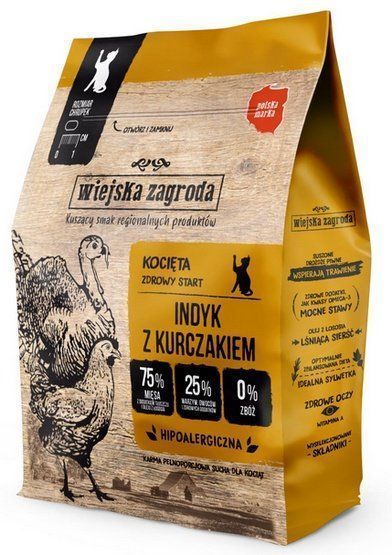Karma dla kociąt Wiejska Zagroda Indyk i kurczak - BEZ ZBÓŻ i GMO 400g