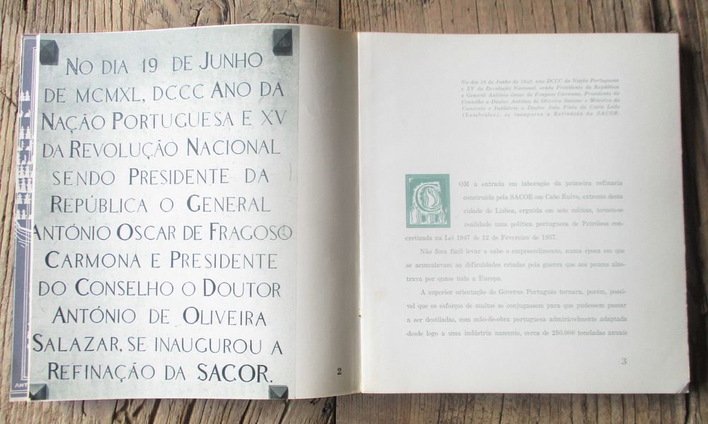 Raro Livro SACOR Refinaria de Cabo Ruivo Lisboa 1957