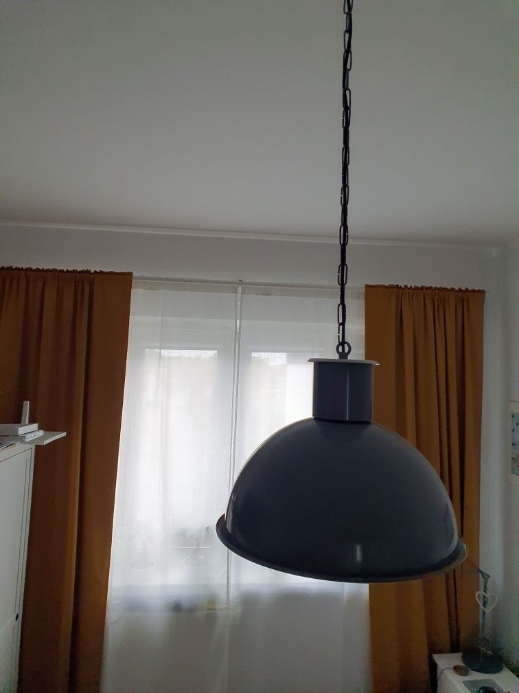 Lampa sufitowa szara metalowa