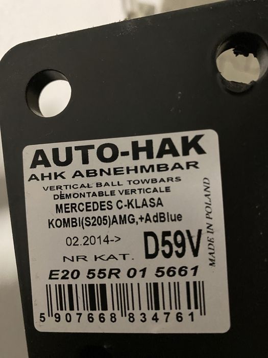 Nowy hak holowniczy acs z belką mercedes W205 S205