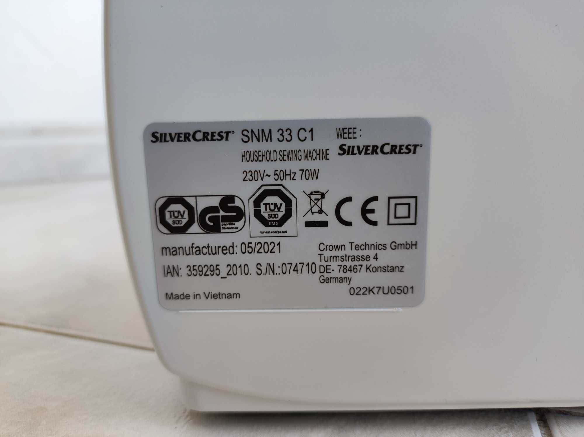 Máquina de Costura SilverCrest SNM 33 C1 - Como Nova