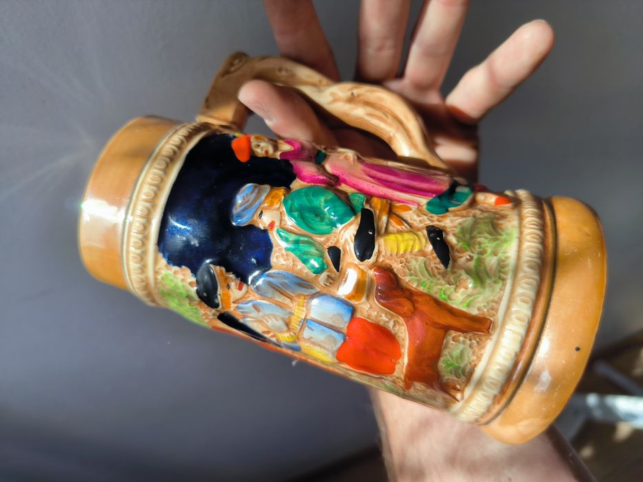 Kufel do piwa ceramiczny malowany