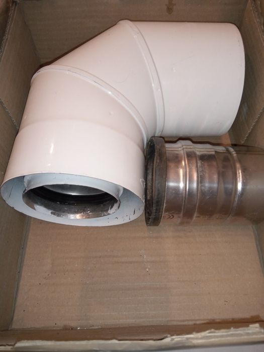 Kolano 80/125 90 stopni dwuścienne spalinowo powietrzne kocioł gazowy