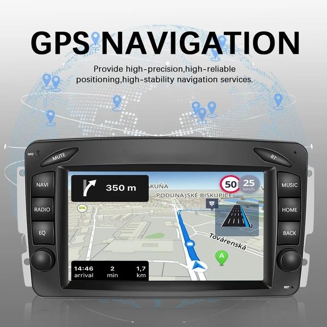Auto Rádio Android 11 2din Mercedes W203/209/210 GPS Navi WiFi M-Link