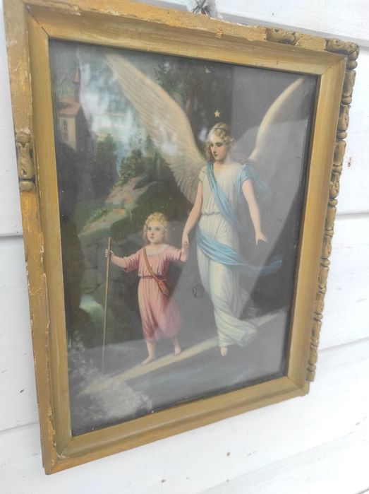 Stary obraz Święty religijny Archanioł Aniol