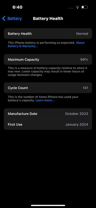 iPhone 15 black 128GB NOVO