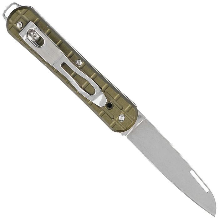Scyzoryk Fox Vulpis Grenade Pattern Military Green Aluminium, Polished
