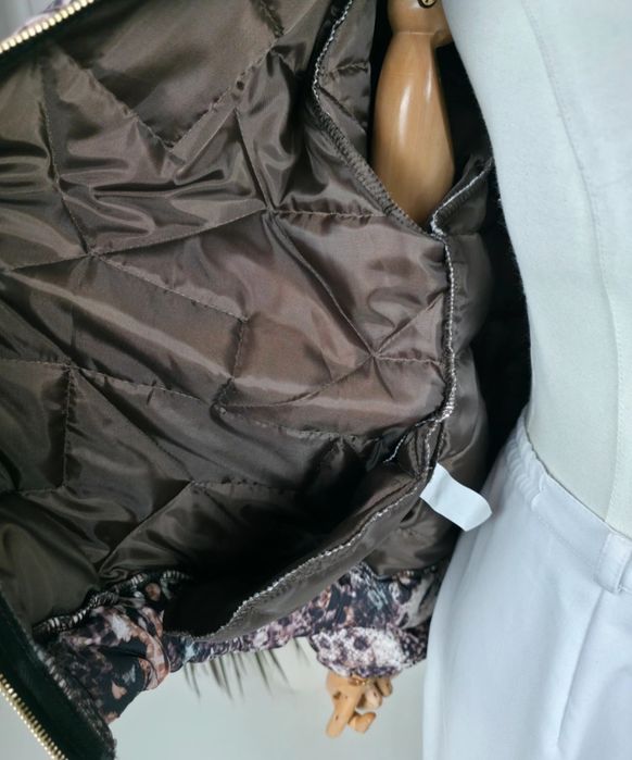 Kurtka bomberka pikowana wężowa czekoladowa L/XL