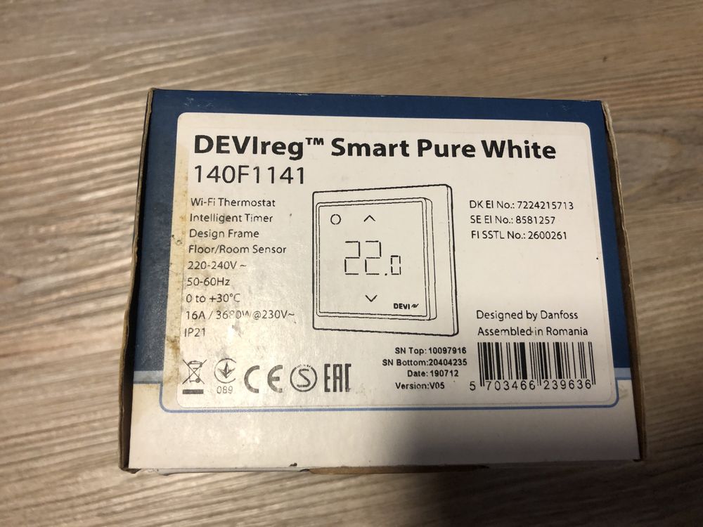 Regulator Termostat 230V DEVIREG WiFi Smart Pure White 140F1141
