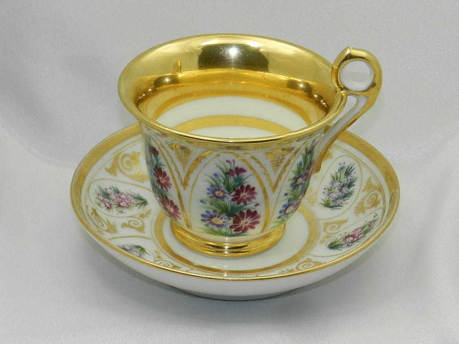 Kolekcjonerska wiekowa ręcznie malowana filiżanka  Francja XIXw.