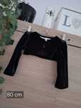 Czarne welurowe bolerko 80 cm