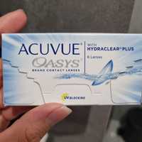 Acuvue Oasys (4 soczewki)
Moc: -1.25; (BC): 8.40; DIA: 14.00;