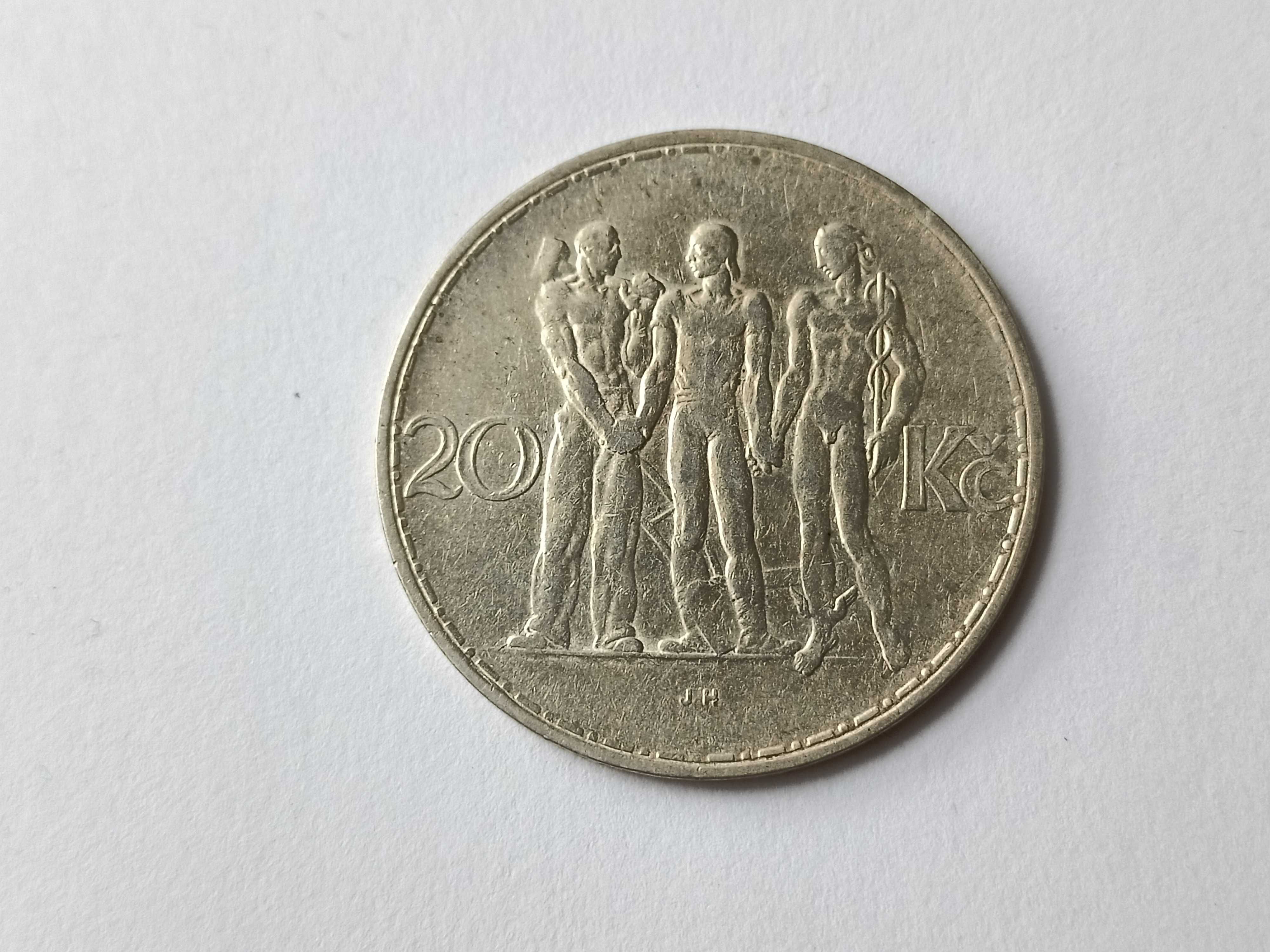 20 koron 1934 Czechosłowacja oryginał Srebro