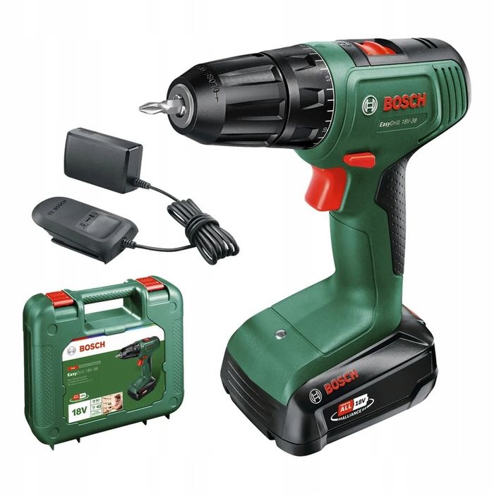 Wiertarko Wkrętarka Bosch Easydrill 18v 38 Nm + Walizka + Akumulator 2