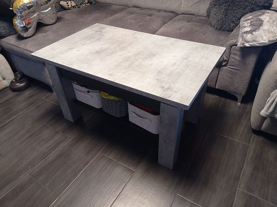 Ława stół (beton + czarny)