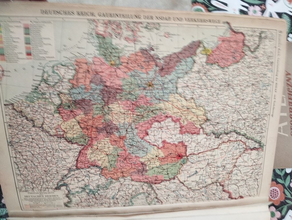 Stara Książka 1938 Olbrzymi Atlas