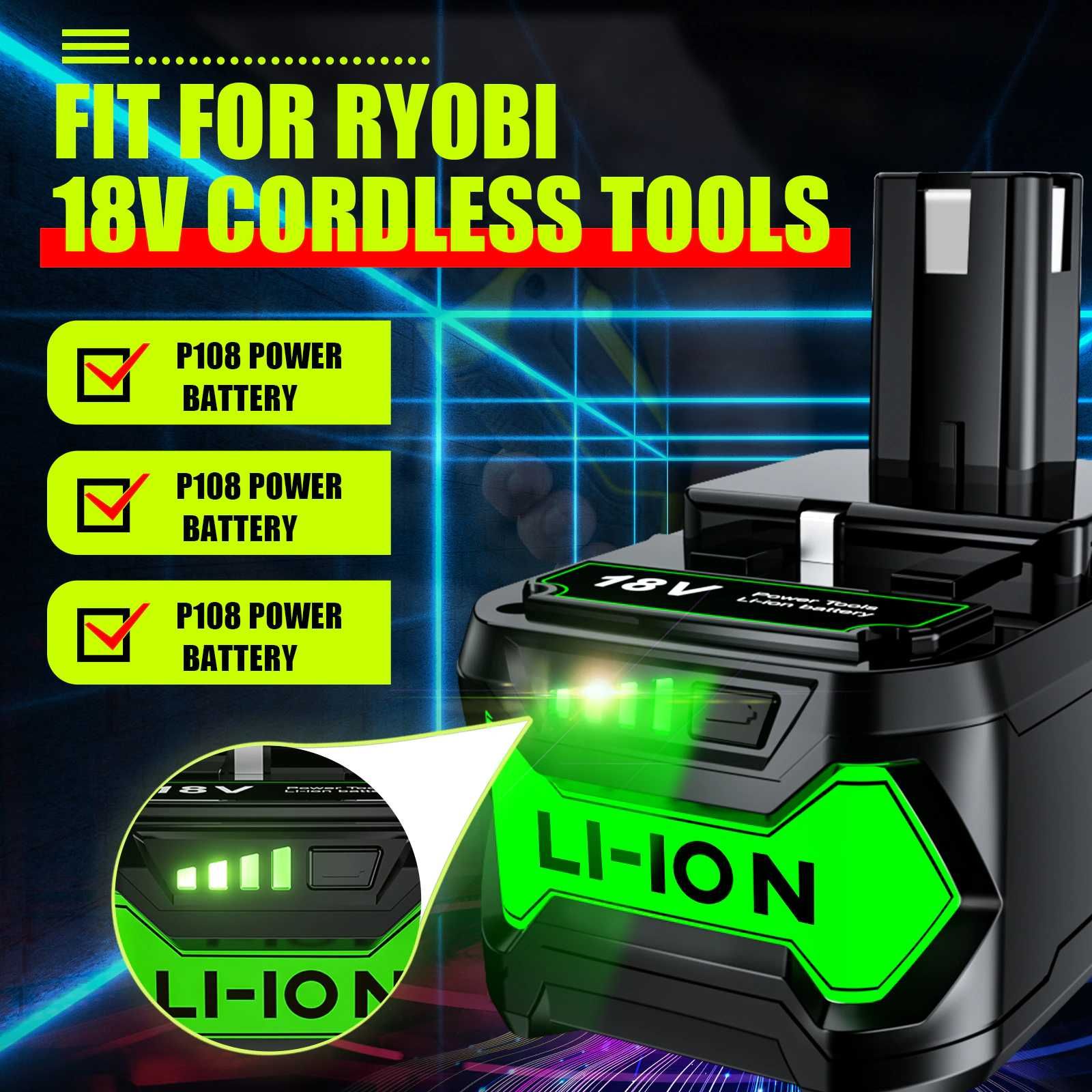 Nowy akumulator bateria do RYOBI 18V One+  wersja 6.0Ah, 9Ah najtaniej