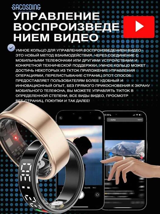 Смарт-кольцо, кільце, smart ring с дисплеем,