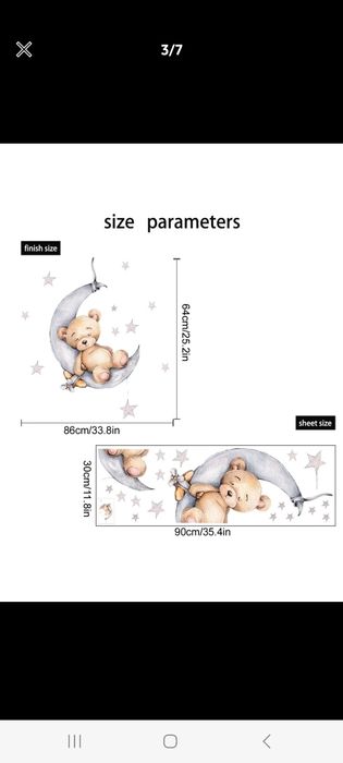 Autocolante para parede 
Decoração de quarto infantil 

Novo e embalad