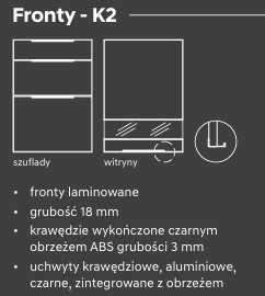 Kuchnia wolnostojąca KAMMONO zlew okap bateria Kaszmir Szałwia Czarny