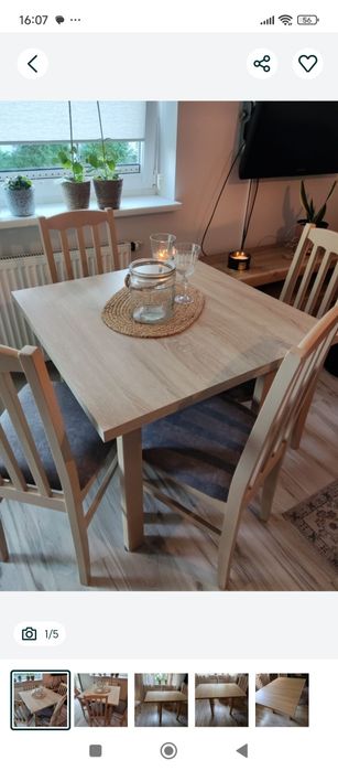 Stół rozkładany + 4 krzesła