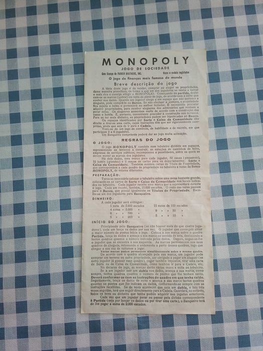 Jogo de tabuleiro Monopólio, VINTAGE!
