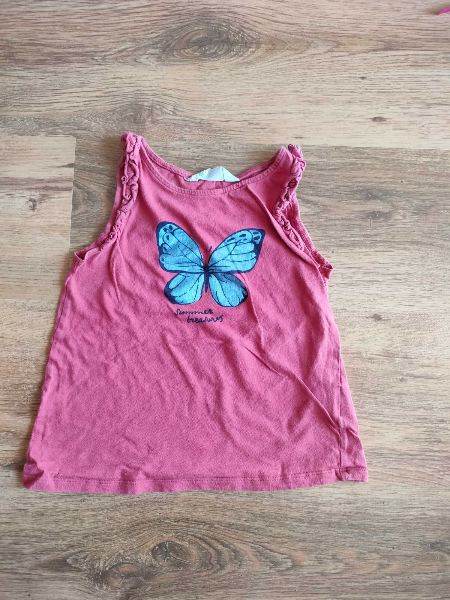 Koszulka bez rękawów H&M 122 cm z motylem