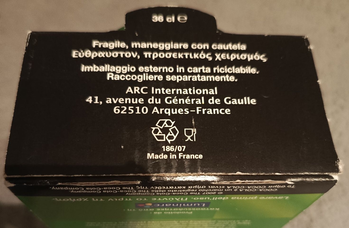 Poszukiwana Szklanka Coca-Cola wzór"Wazon" w kartonie.