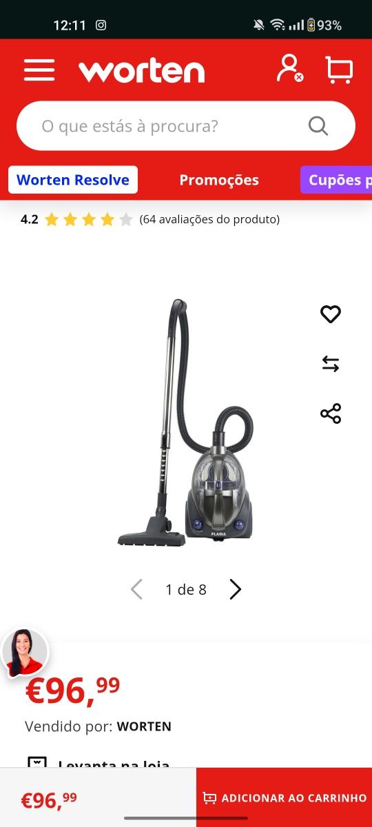 Aspirador sem saco Flama