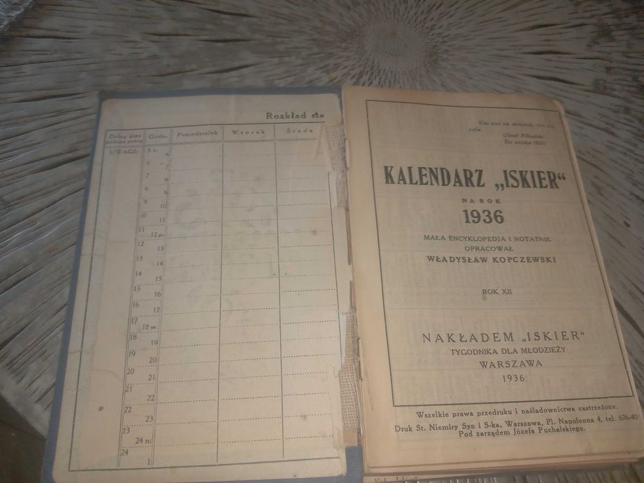 Kalendarz ISKIER 1939r