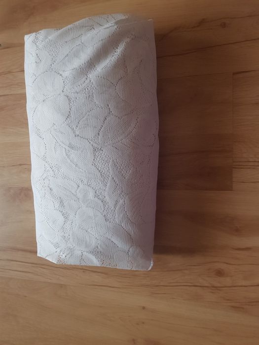Długie białe firanki 2 pary z falbanka u góry