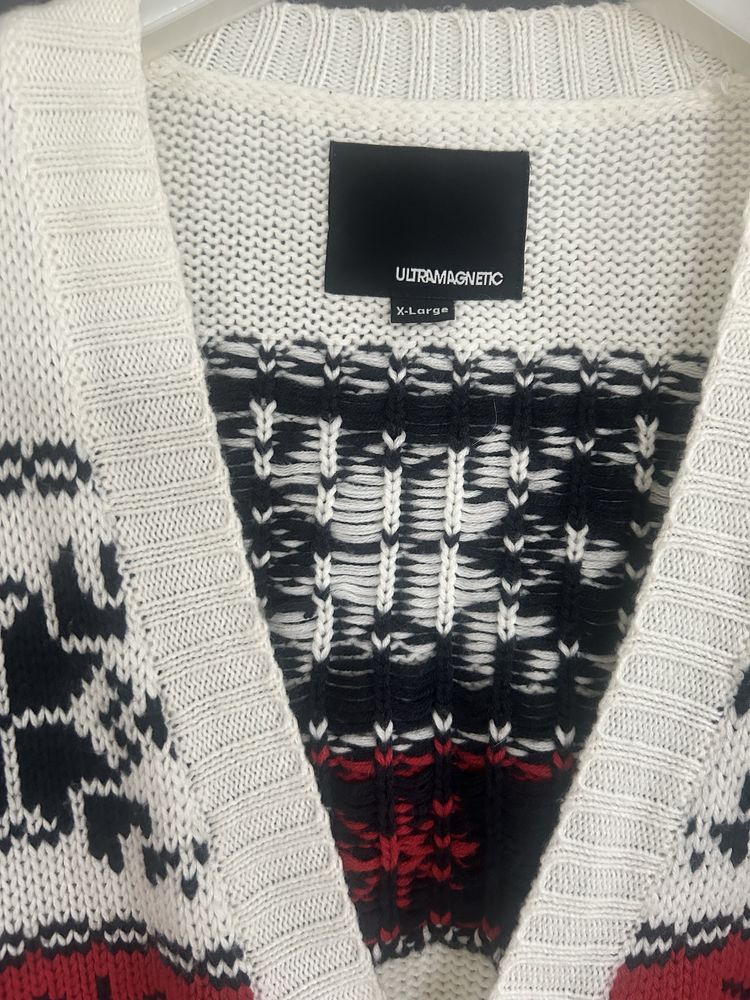 Kardigan męski sweter zimowy świąteczny Ultramagnetic jak H&M Zara