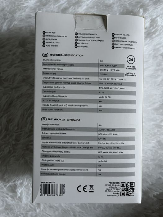 Transmiter samochodowy Savio TR-14