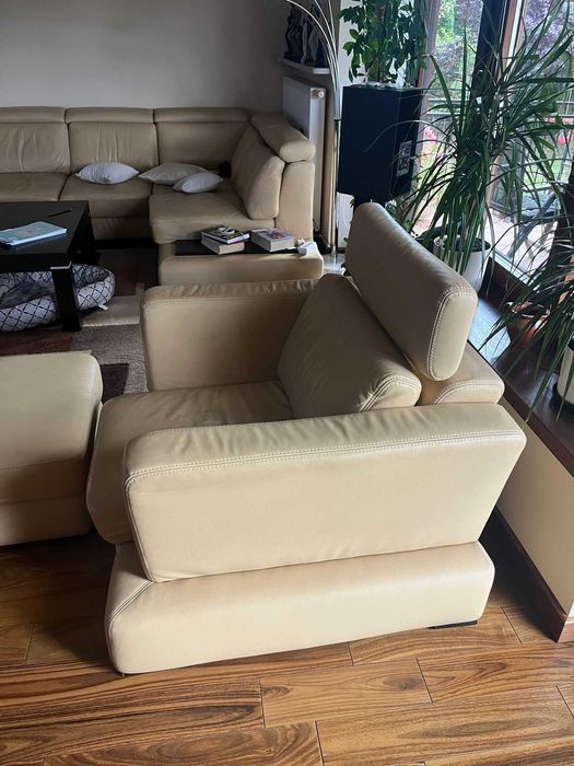 Wypoczynek skórzany Galla Collezione wraz z fotelami