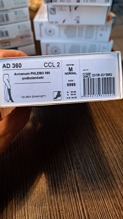 Podkolanówki uciskowe ARIES 360 z czubkami zamkniętym M normal czarne