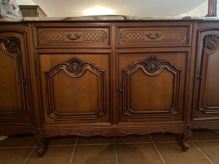 Conjunto completo de sala em madeira cerejeira