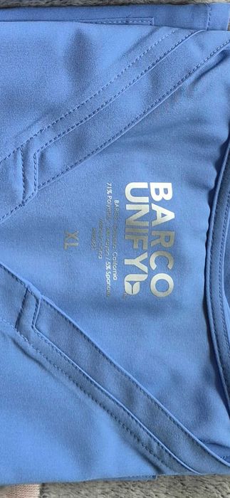 Śliczny błękit uniform z wiskozą premium USA XL nasze XXL pielęgniarka