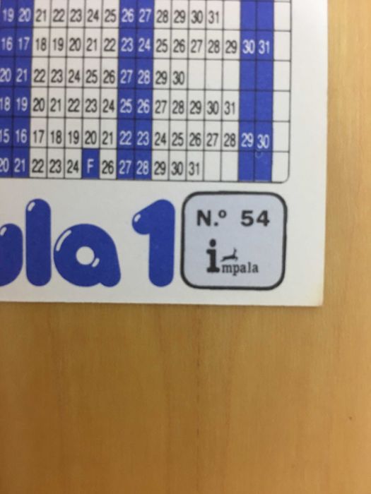 2 Calendários 1986 Capacetes Fórmula 1 (Portes incluídos)