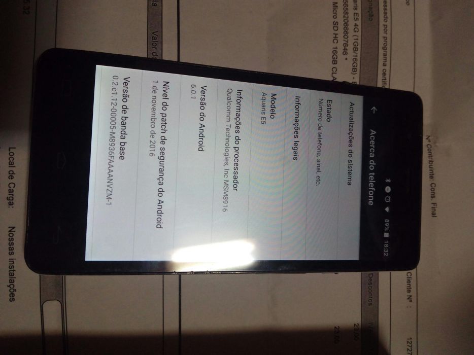 Telefone Bq e5 4g