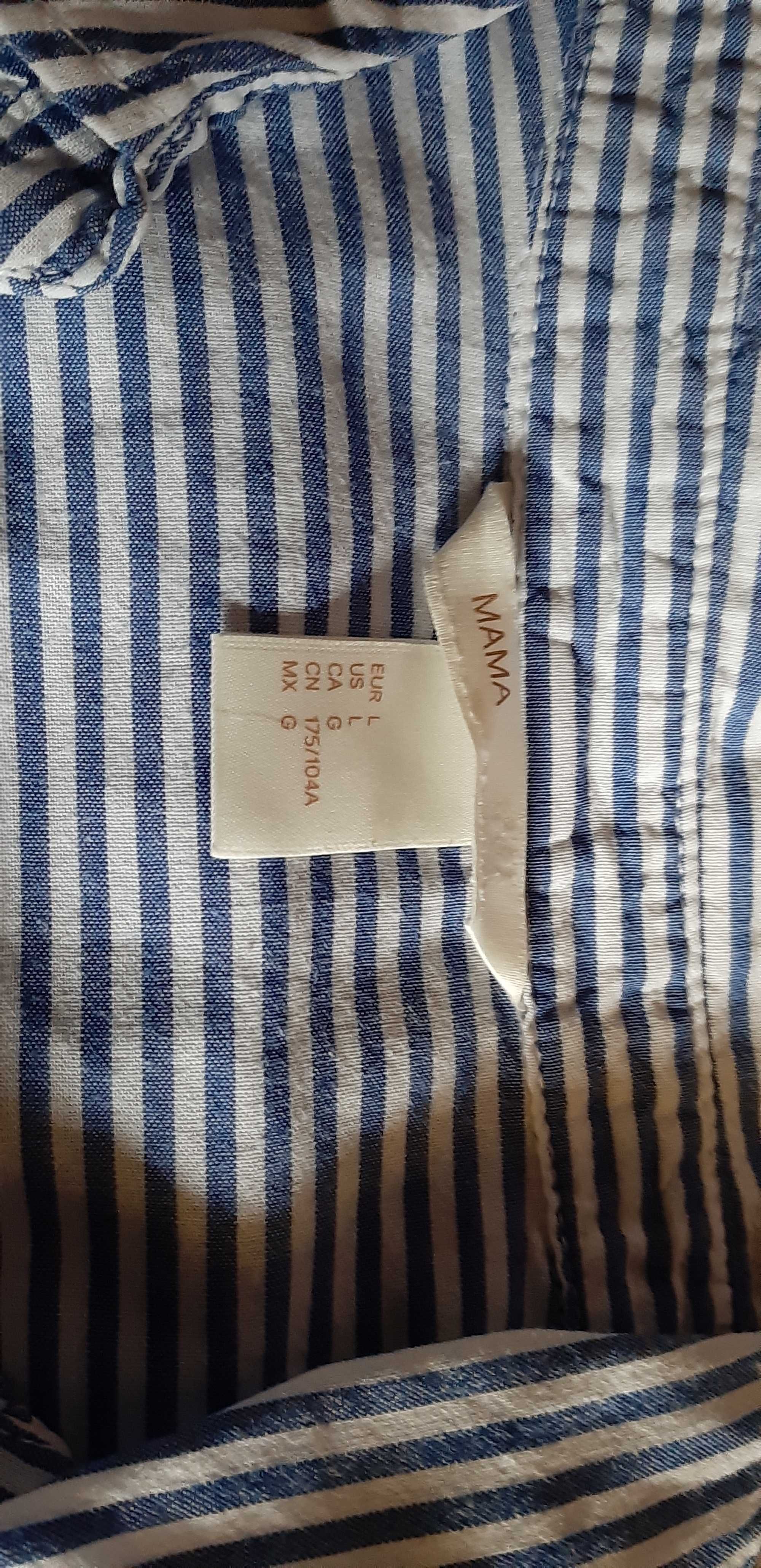 Koszula ciążowa z długim rękawem, Bluzka ciążowa H&M Mama, rozmiar L
