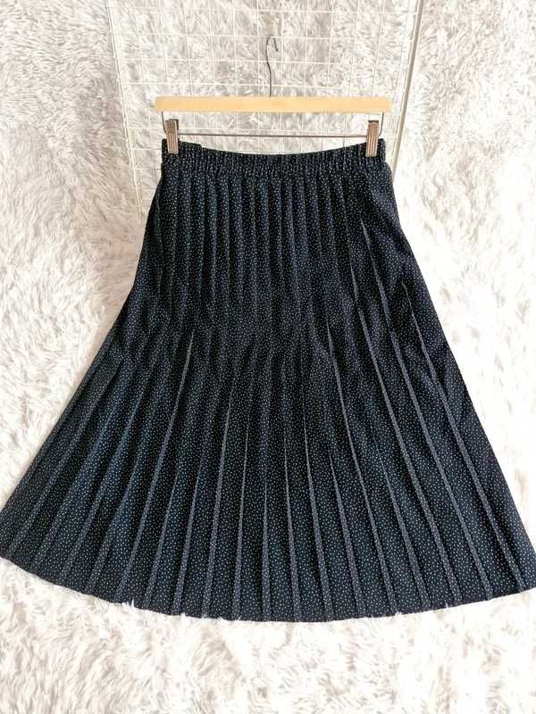 Spódnica elegancka rozkloszowana midi plisowana granatowa r.4XL