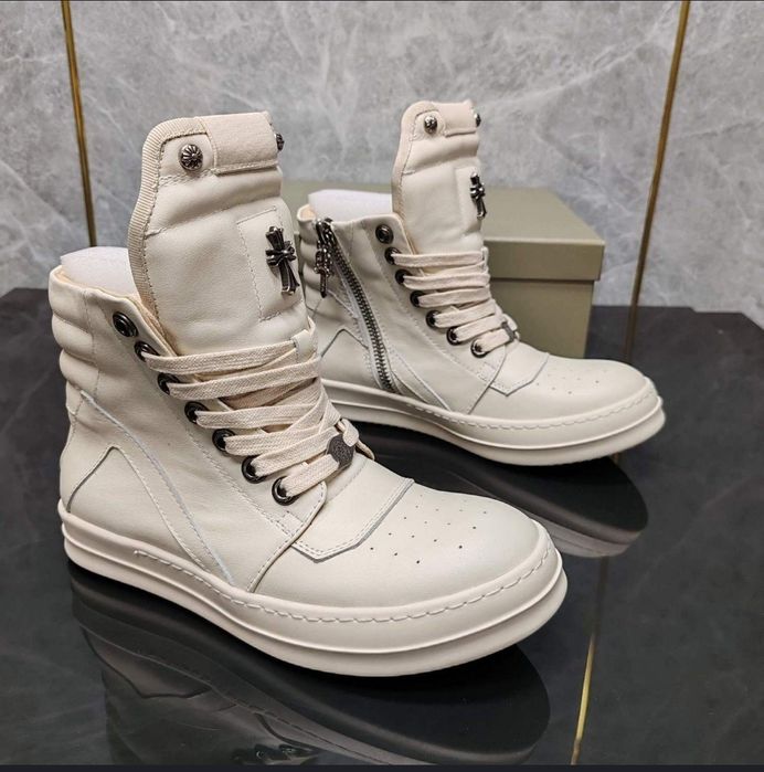 Кросівки Rick Owens Geobasket x Chrome Hearts/кеды рик овенс геобаскет