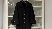 Płaszcz ponczo nietoperz wełna 42-46 oversize wool coat Parisian Chic