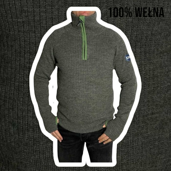 Bekken&Strøm nowy trekkingowy golf sweter męski L 100%wełna 
100%weł