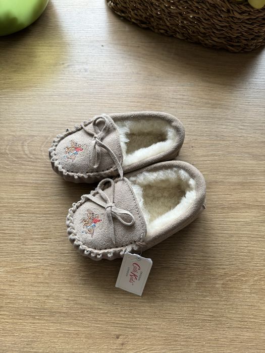 Дитячі теплі тапки 14,5 натуральний замш та хутро