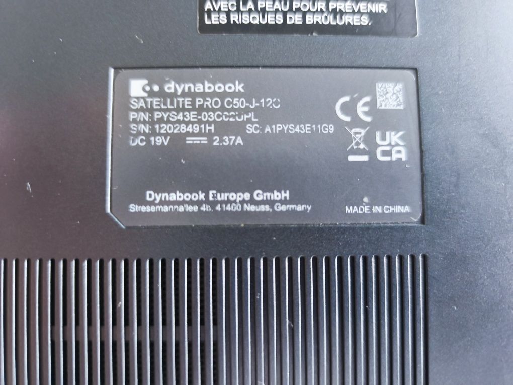 Toshiba laptop Dynabook Satelite Pro c50-j-12c