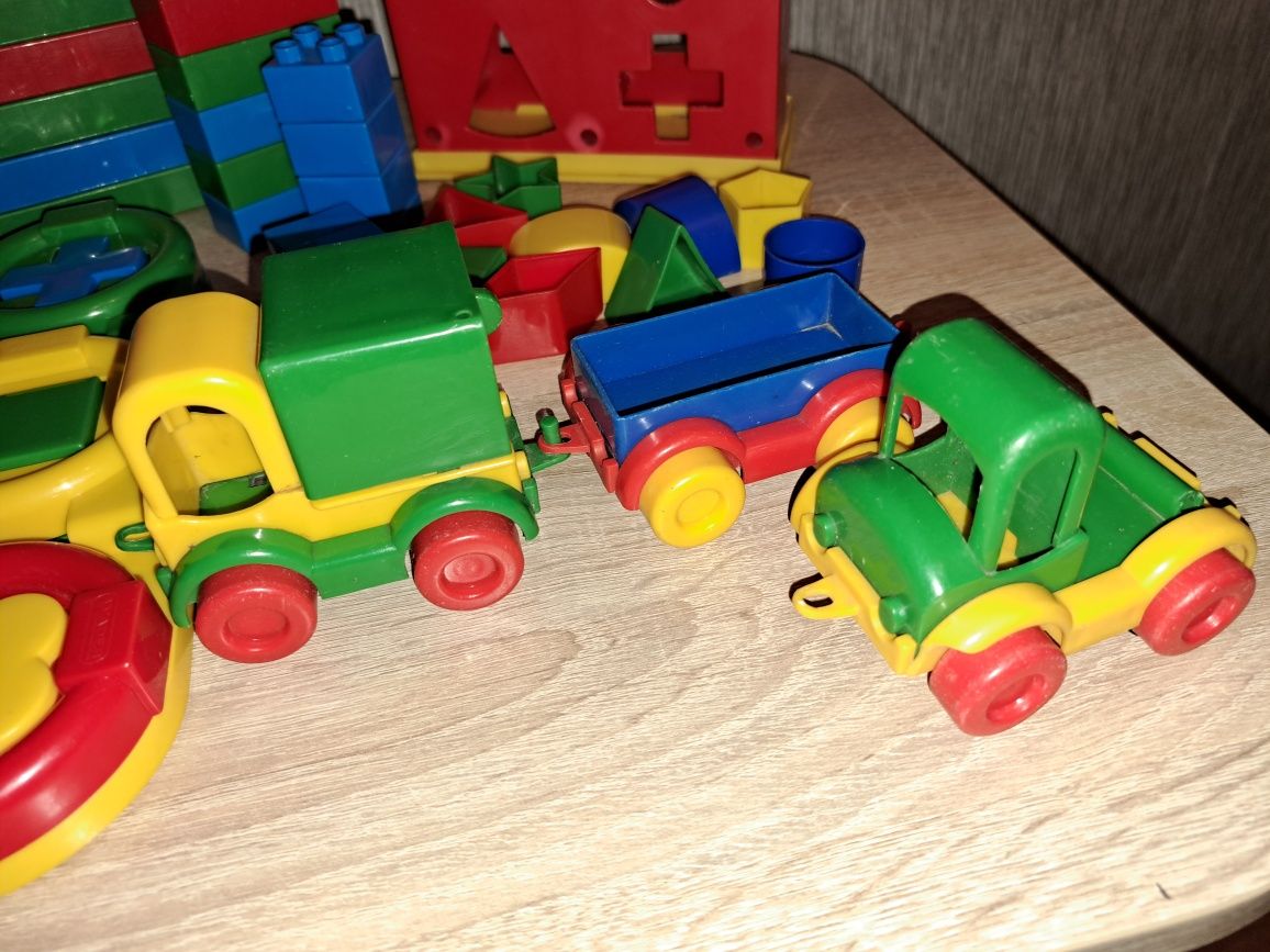 Zestaw Wader sorter klocki auta puzzle