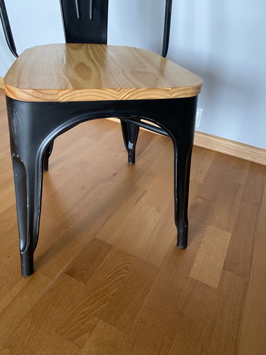 Krzesło do stołu metalowe/stalowe drewniane industrialne beton