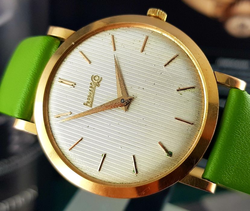 Złoty zegarek męski Eberhard zloto 18k SlimeLine Vintage Unikat XL